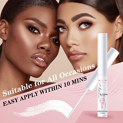 PRO LASHBEAUTY Cluster Lash Glue Clear 48-Hour Waterproof Hold Vegan Formula - Image 4