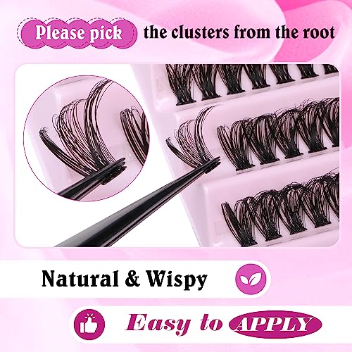 ALPHONSE Lash Clusters 9-16mm DIY Eyelash Extensions 200 Pcs Natural Look D Curl Wispy Cluster Lashes - Image 16