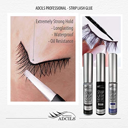 ADCILS Professional Strip Lash Glue White-Clear 5g / 0.17oz - Latex Free/Strong Hold for False Eyelashes - Image 3