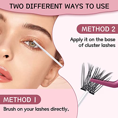Lash Bond and Remover Kit Cluster Lash Glue Eyelash DIY Extension Strong Hold 48 Hours Oil Remover (Clear Bond+Remover) - Image 3