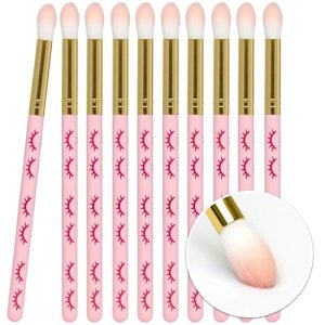 LLBA Lash Shampoo Brushes Set, Eyelash Cleansing Brush (Pink, Pack of 10)