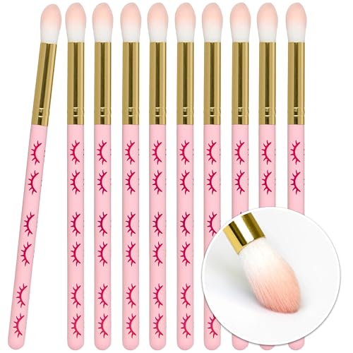 LLBA Lash Shampoo Brushes Set, Eyelash Cleansing Brush (Pink, Pack of 10)