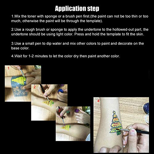 Face Paint Stencils for Kids, 6 Styles/set Body Paint Stencil Reusable Tattoo Cosmetic Painting Tool - Image 2