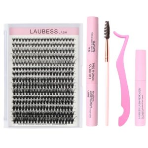 Lash Extension Kit 20D+40D Lash Clusters Waterproof DIY Lash Tweezers (Set 20D/40D-0.07D)