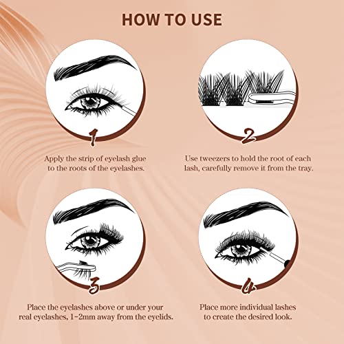 QUEWEL Lash Extension Kit, Clusters Bond & Seal, Applicator Tool, Glue Remover, Natural Look (FDD-H01-kit) - Image 50
