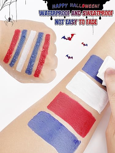 EBANKU Clown White Black Blue Face Paint Stick, Waterproof Body Makeup for Christmas Cosplay - Image 2