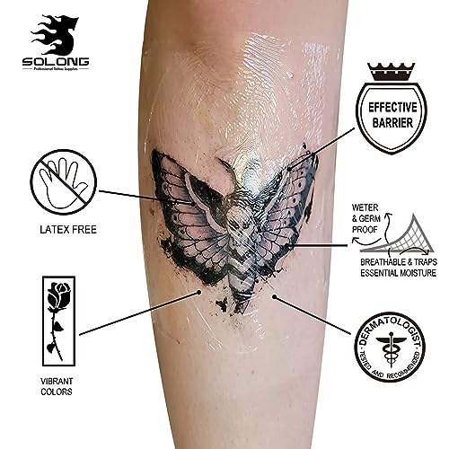 Solong Tattoo Aftercare Bandage Waterproof Second Skin Roll 6"x 2.2Yard Breathable Transparent TA630 - Image 3