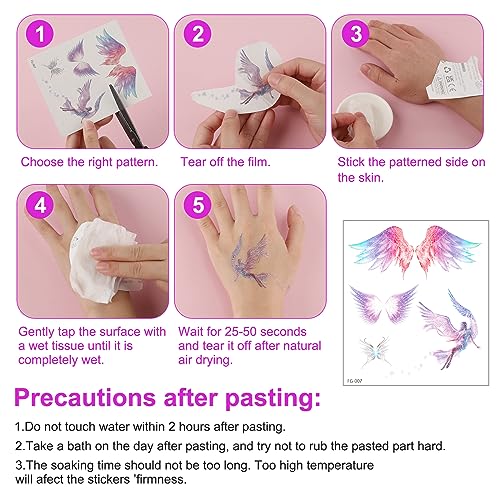 Exquisite Butterfly Angle Wings Glitter Tattoo Stickers for Women Girls - Image 3