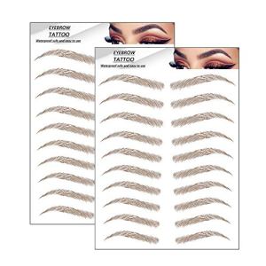 Yesallwas 4D Eyebrows Tattoo Sticker, Imitation Lazy Natural Waterproof, 2 Pcs (JD-08)