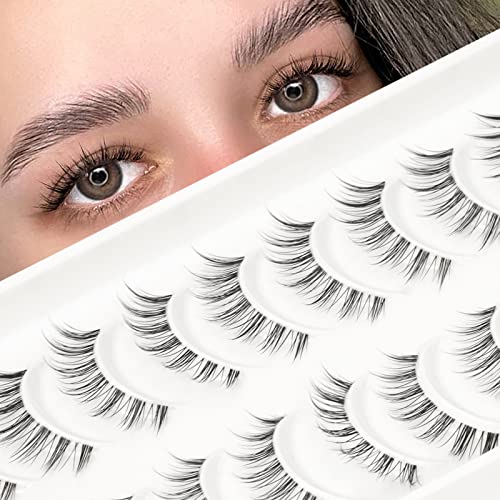EMEDA 10 Pairs 3D False Eyelashes Natural Look Lightweight Reusable