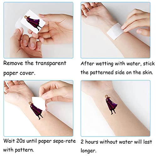 BEDAW Frozen Temporary Tattoos for Kids - 200+ Pcs, 8 Sheets, Waterproof - Image 7