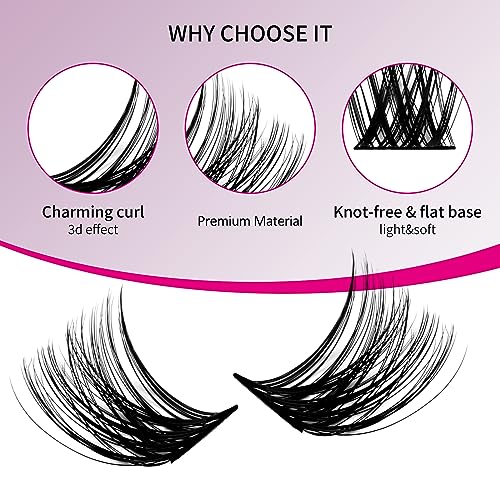 FADLASH D Curl 96pcs 12-18mm Lash Clusters Large Tray Wispy Mixed Length DIY Lash Extension Kit - Image 20