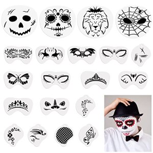 OOTSR 20 Pieces Face Paint Stencils Kit for Kids, Halloween Makeup Template