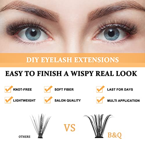 Lash Clusters 280 Pcs 40D-0.07D-9-15MIX B&Q LASH Individual Lashes C D Curl Eyelash Clusters Soft Volume - Image 25