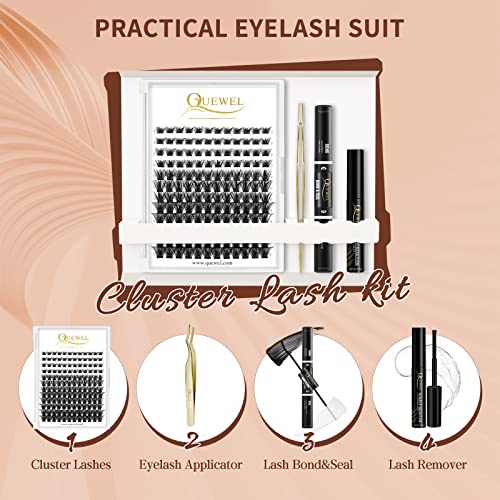 QUEWEL Lash Extension Kit, Clusters Bond & Seal, Applicator Tool, Glue Remover, Natural Look (FDD-H01-kit) - Image 49