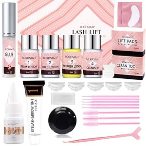 4 in 1 Lash Lift and T-i-n-t Kit, Brow Lamination and Brow T-i-n-t Kit, Semi-Permanent Eyelash Lift & Brow D-y-e with Full Tools, Professional Use for Salon by NAIL GIL 10.00 g (Pack of 1)