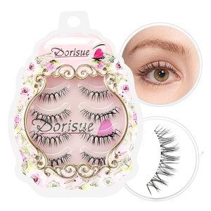 Dorisue Eelashes Short 3D Natural Look Lightweight Black 4 Pairs Pack E6