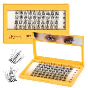 QUEWEL Lash Extension Kit, Clusters Bond & Seal, Applicator Tool, Glue Remover, Natural Look (FDD-H01-kit)