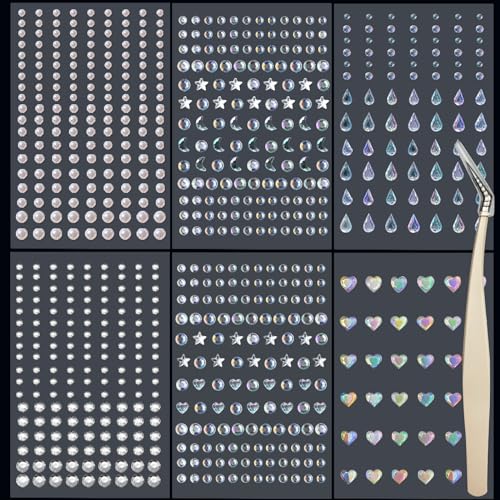 Face Gems Stickers Self-Adhesive Rhinestones DIY Craft for Festival Party