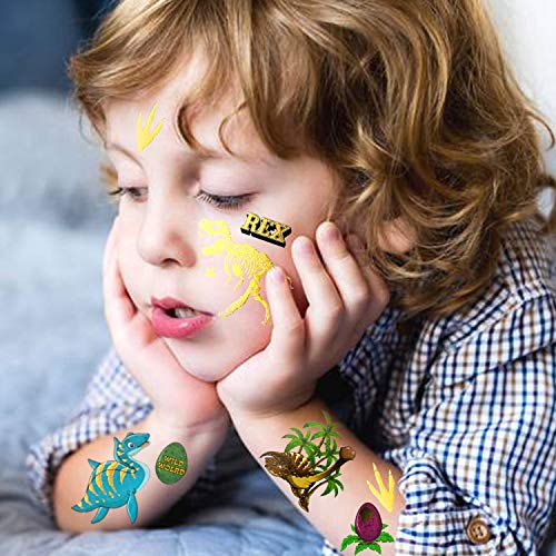 Dinosaur Temporary Tattoos for Kids, 56pcs Fake Children's Dino Tattoos, Colourful, Birthday Party Supplies - Image 3