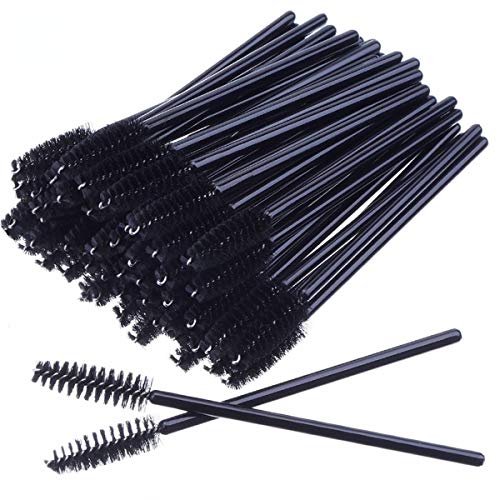 100 PCS Black Disposable Eyelash Brushes Mascara Wands Eye Lash Eyebrow Applicator