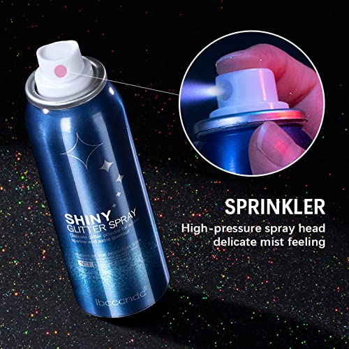 RoseFlower 2pcs Glitter Spray, Sparkle Shimmer Shiny Spray for Hair Face Skin, 2.11fl.oz - Image 2