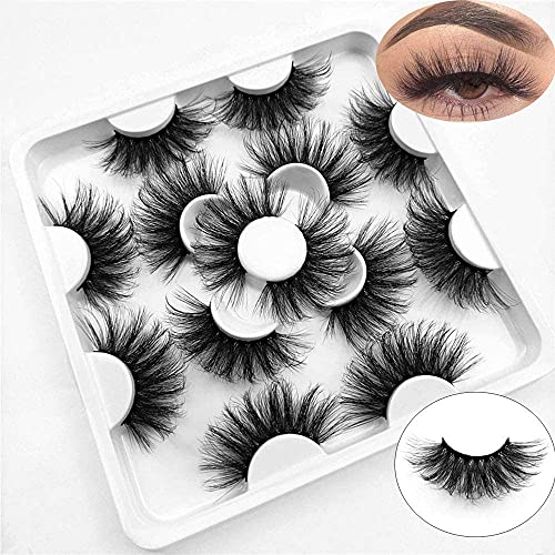 7 Pairs 8D False Eyelashes 25mm Long Handmade Faux Mink Lashes Natural Wispy Cross Fluffy - Image 3