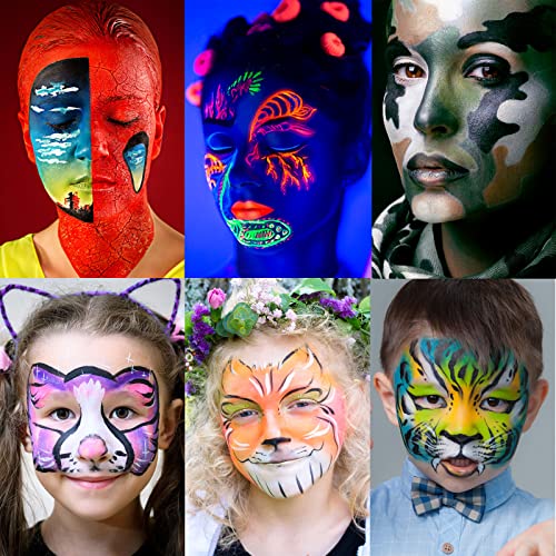 BOBISUKA 24-Color SFX Face Body Paint Palette Set + 10pcs Purple Brushes - Image 3