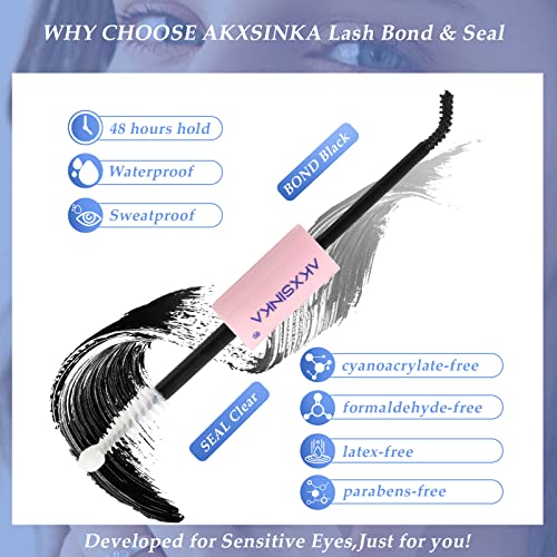 DIY Lash Extension Kit, Akxsinka Individual Lashes Kit with Applicator Tool, Lash Bond & Seal Glue, Super Thinband Cluster Lashes Starter Kit (Natural, C Curl, Level2) - Image 2