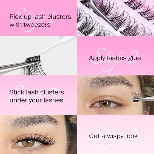 Fluffy Eyelash Extension Kit Volume Lash Clusters 10-18mm 100D DIY Lash Extension Kit - Image 4