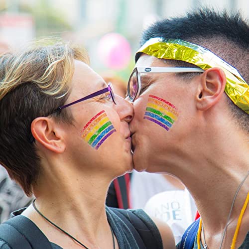Rainbow Face Paint, 2 Pcs Gay Pride Rainbow Face Paint, Body & Face Makeup for Pride Month, Cosplay, Party, Halloween - Image 7