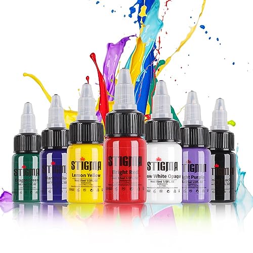 Stigma Tattoo Ink Set 15 ml 1/2oz 7 Bottles 7 Color
