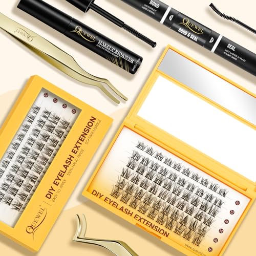 QUEWEL Lash Extension Kit, Clusters Bond & Seal, Applicator Tool, Glue Remover, Natural Look (FDD-H01-kit) - Image 80