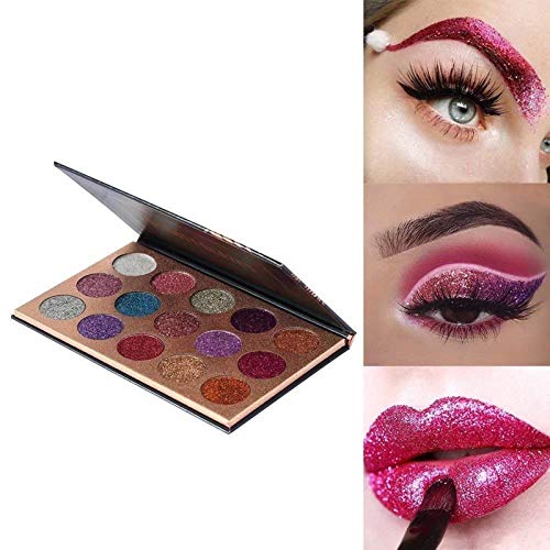 15-Color Glitter Eyeshadow Palette, Shimmer Pigment Makeup - Long-Lasting - Image 4