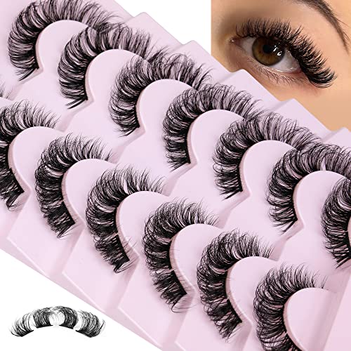 Lashes Wispy False Eyelashes Natural Look 3D Mink Eye Lashes Pack (A10-14mm) 10 Pair - Image 26