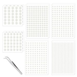 Hair Pearls Stickers Self Adhesive Face Pearls for Hair Face Eye Belly Nail Bags (3-10mm)