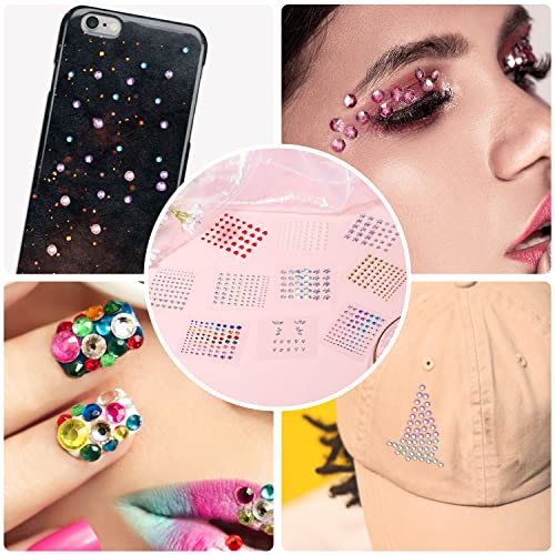 KINBOM 9 Sheets Face Gems Stickers, Self-Adhesive Rhinestones for Makeup Face Diamonds Face Jewels Stick on Pearl Stickers for Face Eye Body Nail Festival Party - Image 4