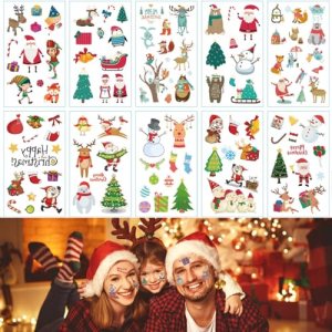 Christmas Temporary Tattoos for Kids, 20 Sheets Fake Cute Tattoo Stickers Waterproof, Christmas Party Favors Supplies