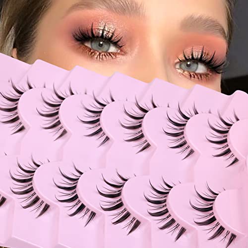 False Eyelashes Wispy Manga Lashes Natural Look Individual Clusters Spiky Cosplay Eyelashes 7 Pairs Pack - Image 3
