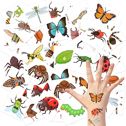 Insect Temporary Tattoo for Kids 2 Inch Bug Nature Non-Toxic Tats