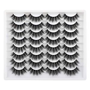 JIMIRE Cat Eye False Eyelashes Wispy 3D Faux Mink Lashes Fluffy Crossed Volume 16 Pairs