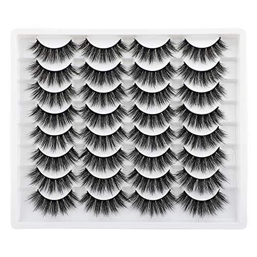 JIMIRE Cat Eye False Eyelashes Wispy 3D Faux Mink Lashes Fluffy Crossed Volume 16 Pairs