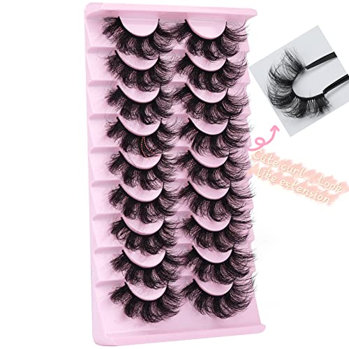 Fluffy Mink Eyelashes 8D 20mm C Curl Pack 10 Pairs Wispy Full Reusable - Image 3