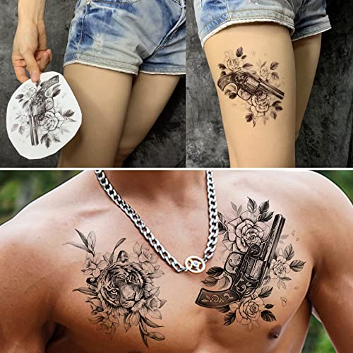Large Realistic Temporary Tattoos Sticker (Pattern 12) Roarhowl X-Large - Image 5