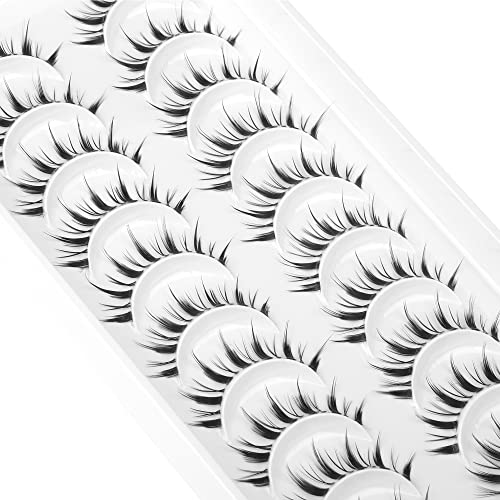 Manga Lashes Natural Looking False Eyelashes 14mm 10 Pairs Wispy Mink Eye Lashes - Image 4