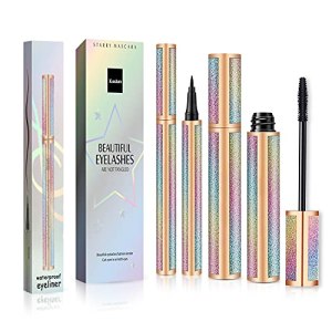 4D Silk Fiber Lash Mascara & Eyeliner Set - Natural Ingredients, Clump Free, Waterproof, Easy to Remove