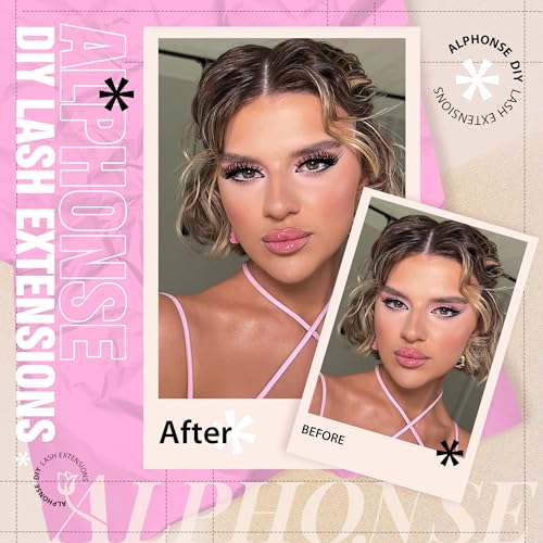 ALPHONSE Lash Clusters 9-16mm DIY Eyelash Extensions 200 Pcs Natural Look D Curl Wispy Cluster Lashes - Image 2