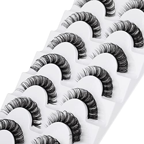 JIMIRE Faux Mink Eyelashes Russian Strip Natural Look Wispy Light 13MM 7 Pairs - Image 2