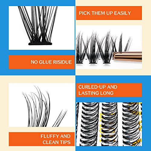 Lash Clusters 280 Pcs 40D-0.07D-9-15MIX B&Q LASH Individual Lashes C D Curl Eyelash Clusters Soft Volume - Image 31