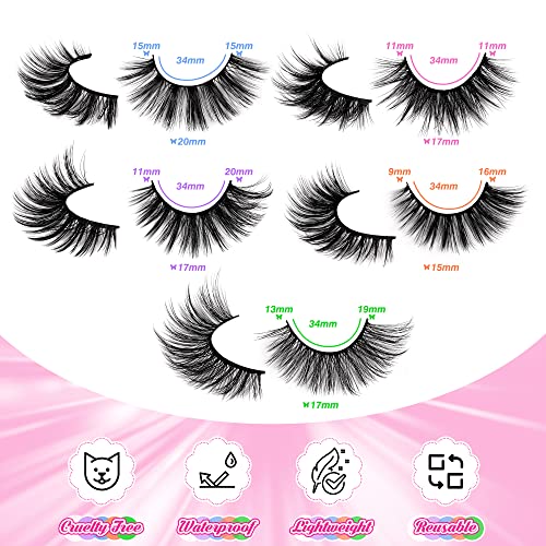 20 Pairs False Eyelashes 3D Faux Mink Lashes Natural Look Wispy ALPHONSE 16-20MM - Image 2